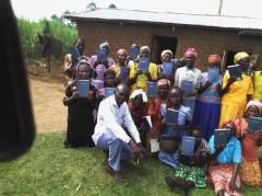 Giving out Bibles in Kenya