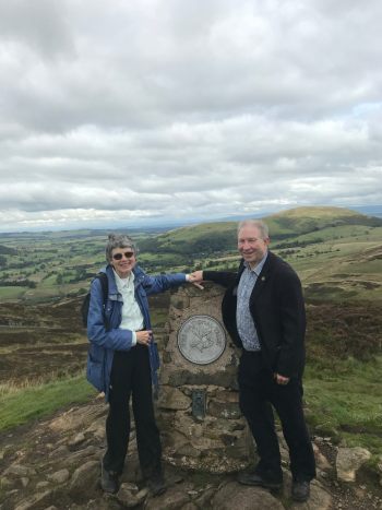 Richard & Elaine Brunton on a hilltop.